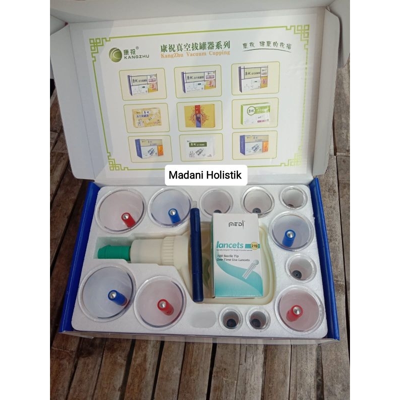 Paket alat bekam komplit ( Kz 12 gelas kop + pen Lancing+ jarum isi 100 pcs )