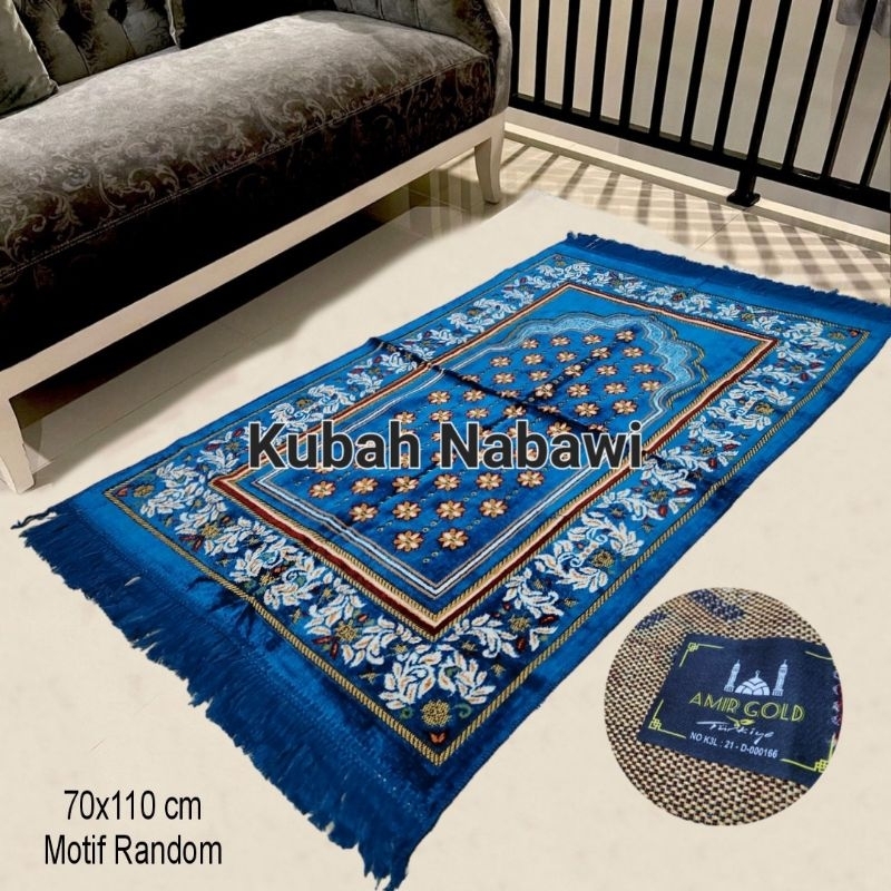 Sajadah Turki Tebal Beludru Halus 70x110cm Dewasa | AMIR GOLD| Oleholeh Umroh| Souvenir Hajatan| Sajadah Tebal