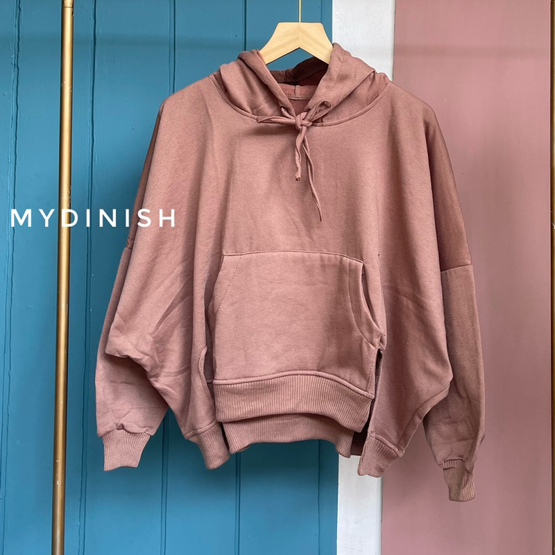 Rika Hoodie Batwing Oversize Sweater wanita Polos