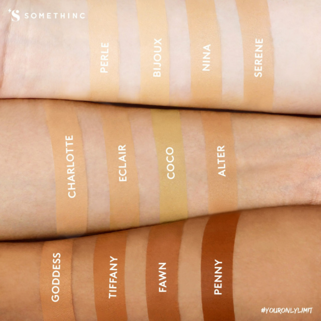 SOMETHINC Badass Breathable Full Coverage 12HR Serum Foundation (C01 Perle, W01 Bijoux, N01 Nina, C02 Serene, N02 Charlotte, C03 Eclair, W02 Coco, N03 Alter, W03 Goddess, W04 Tiffany, N04 Fawn, W05 Penny) - Tahan Hingga 12 Jam - Non Comedogenic