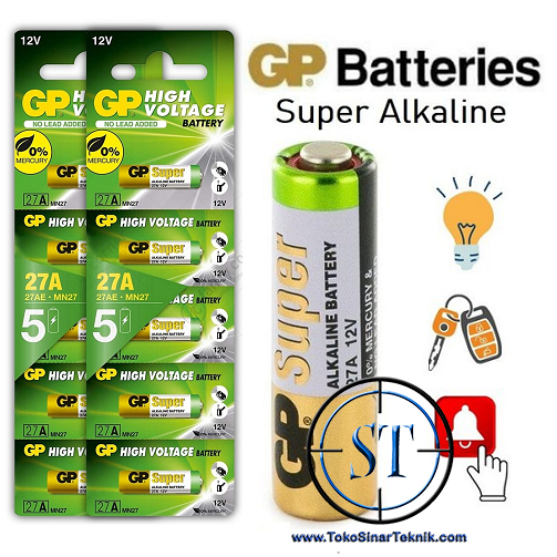 Baterai GP 27A 12v SUPER ULTRA Alkaline Batere Remote Doorbell Battery A27 27AE 27N High Voltage