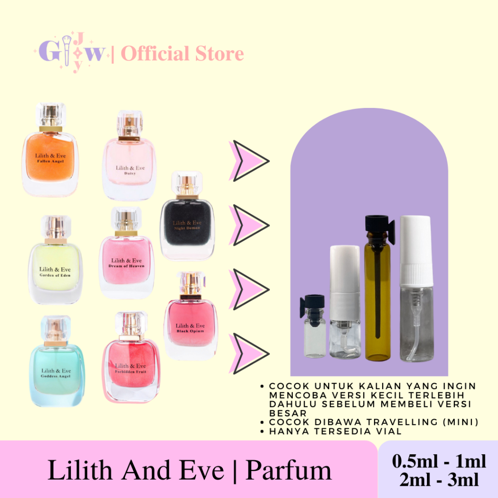 DECANT LILITH AND EVE parfum forbidden fruit dream of heaven daisy fallen angel black opium goddess night demon garden of eden share in jar bottle mini travel size traveling wewangian wangi harum badan tubuh kecantikan perawatan parfume perempuan laki