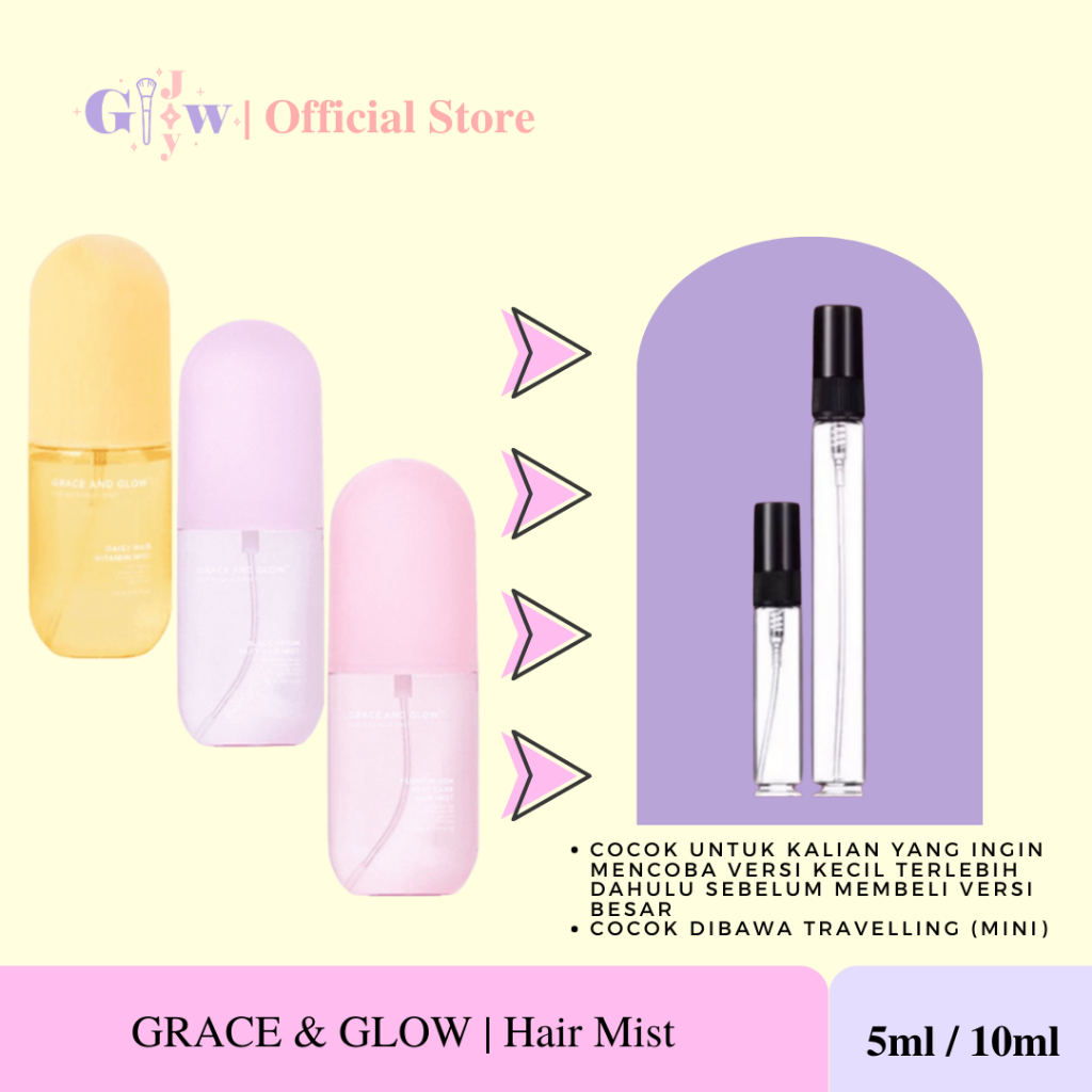 DECANT GRACE AND GLOW hair mist | daisy black opium peony blush rambut &amp; share in jar bottle spray parfum wewangian wangi harum tubuh badan