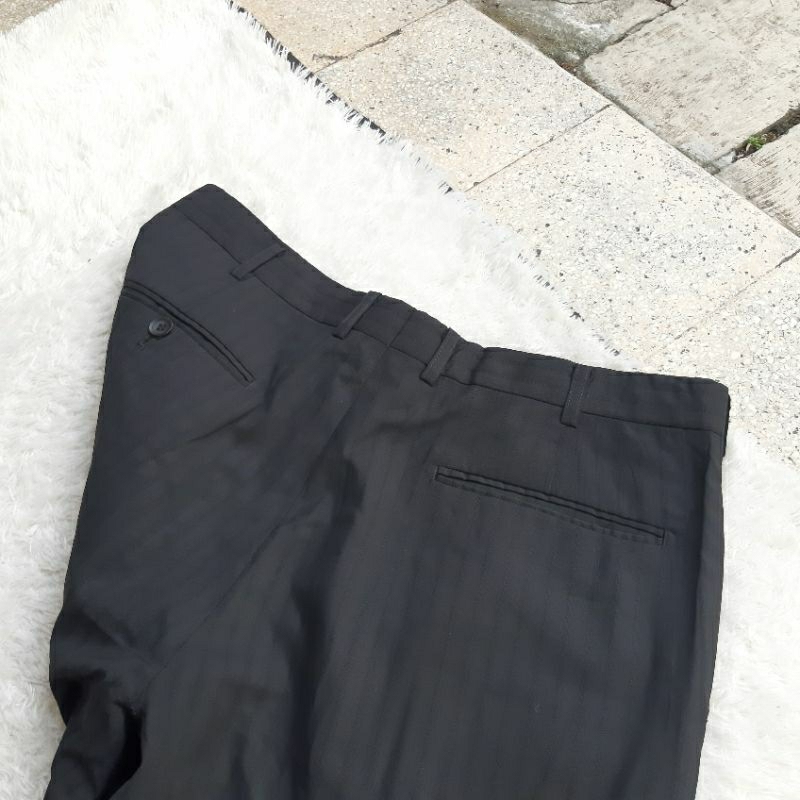 WORK PANTS CELANA PANJANG HITAM MOTIF SALUR DILTMORE