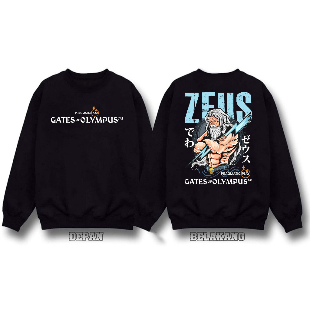 JAKET SWEATER ZEUS GATES OF OLYMPUS PRAGMATIC PLAY GAME SLOT BIG SIZE JUMBO