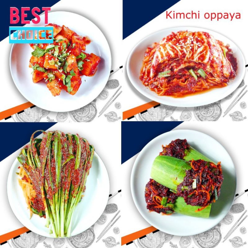 

Kimchi mix 4 varian sawi/lobak/timun/daun bawang