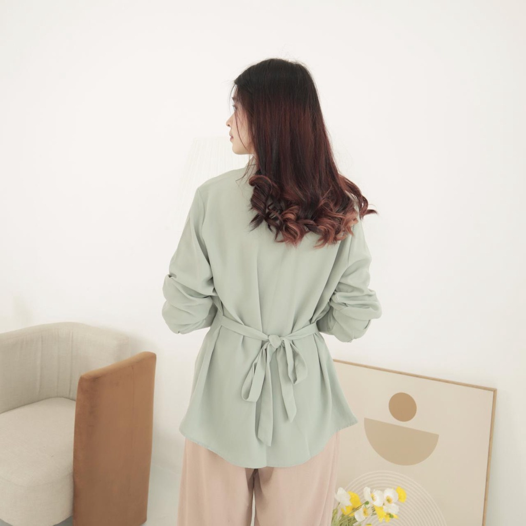 WQ Kwon Top Longsleeve Blouse / Kemeja Wanita / Blouse Wanita / Kemeja Lengan Panjang / Kemeja Kantor / Office Wear / Atasan Wanita