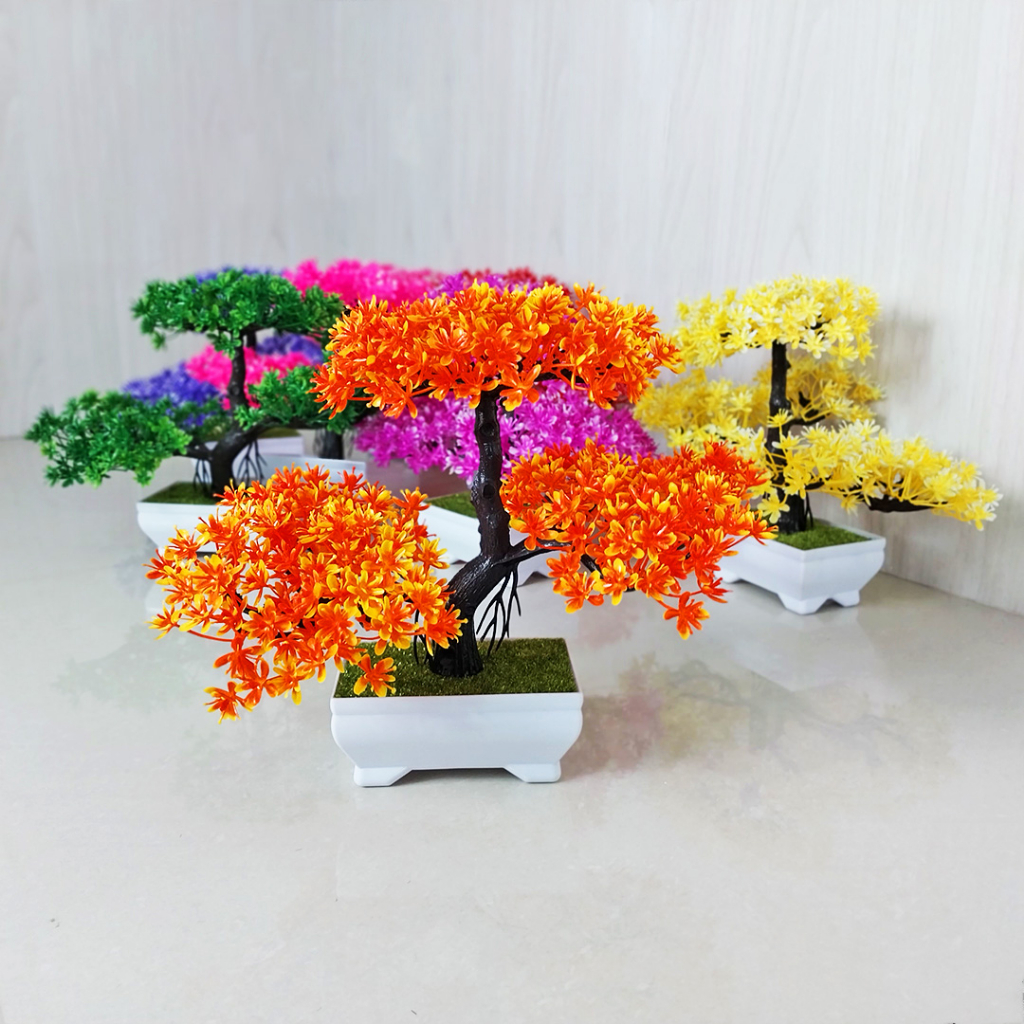 Pot Tanaman Bunga Hias Plastik Tanaman Bonsai Dekorasi Rumah Artificial Flowers Ornamen Tanaman Palsu Bunga Hias PBP01