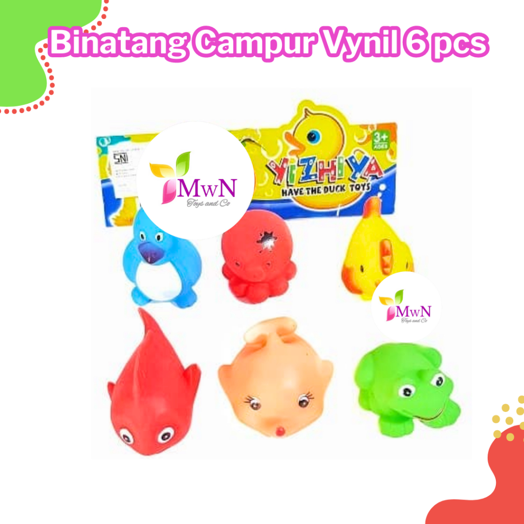 mwn.toys Binatang Campur Vynil 6 pcs