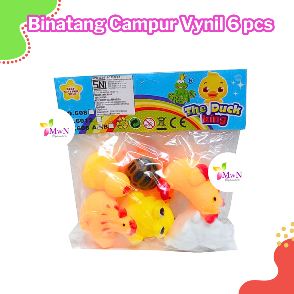 mwn.toys Binatang Campur Vynil 6 pcs