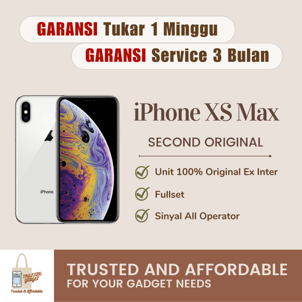 iPhone XS Max Second Seken Bekas Original Fullset 64GB 256GB 512GB