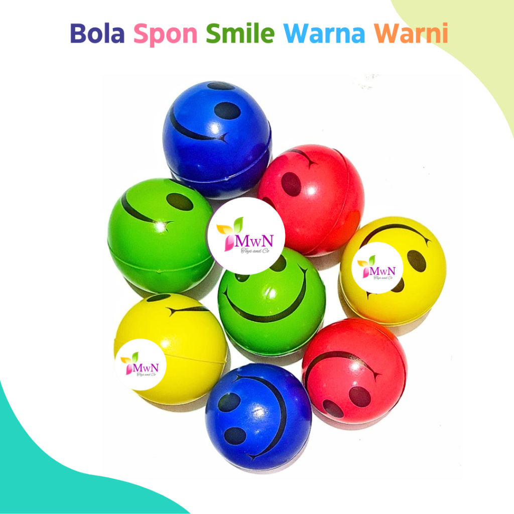 mwn.toys Bola Spon Smile Warna Warni