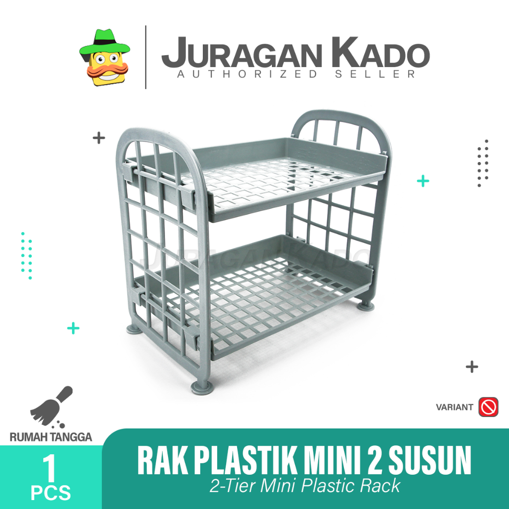 Rak Plastik Lipat 2 Susun Rak Mini Plastik Serbaguna Tempat Bumbu Dapur Alat Tulis Kantor Kosmetik Make up dan Aksesories