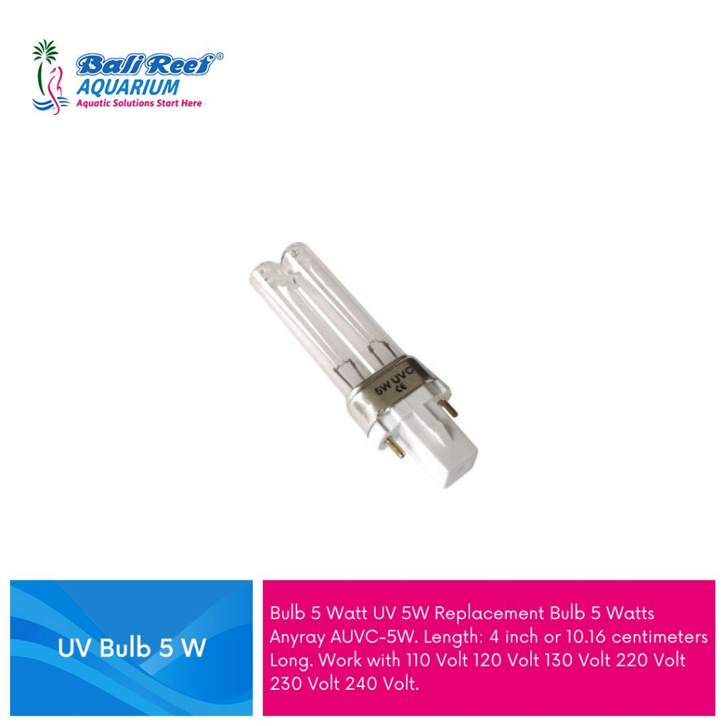 Lampu UV Bulb Bohlam Pengganti UV Kolam UV Aquarium 5 Watt