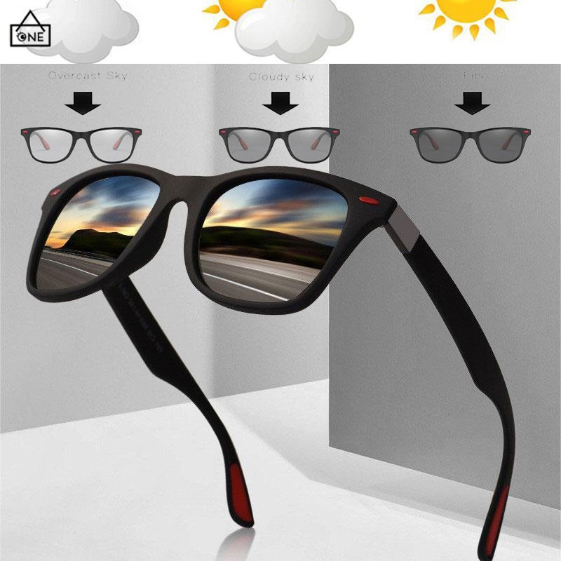 COD❤Kacamata Mengemudi Terpolarisasi Unisex Cool Square Shading Sun Glasses Naik Sepeda A one