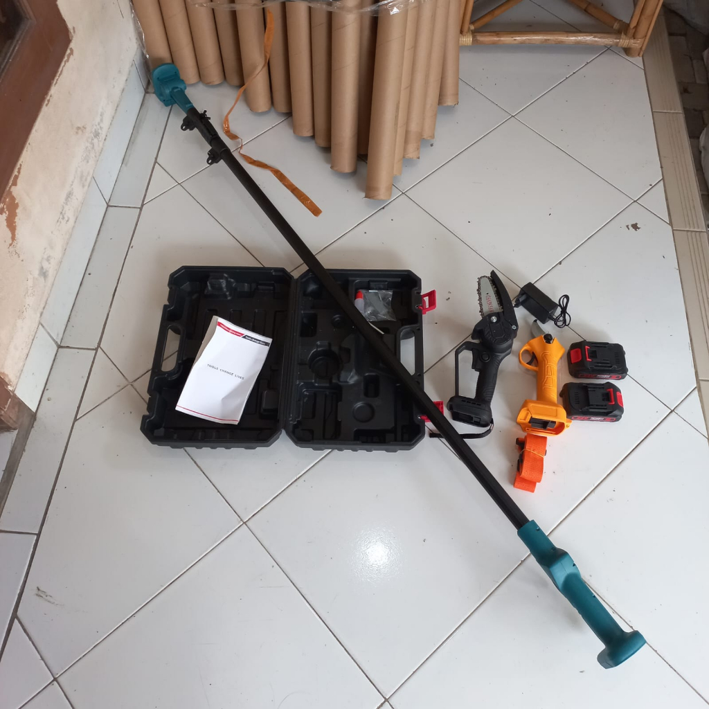 gunting dahan elektrik cordless 3 meter