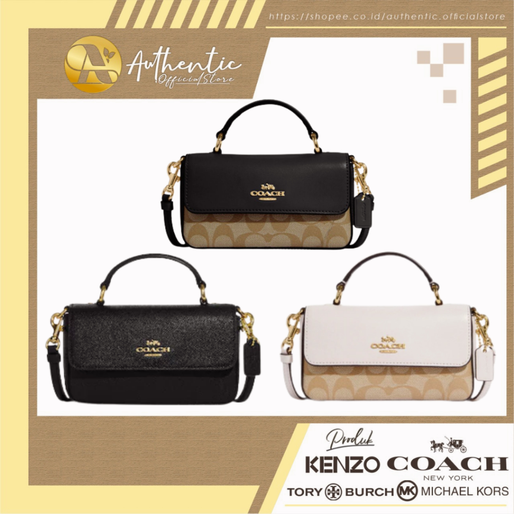 Coach Mini Josie Top Handle Crossbody In Block Signature Canvas CC340 CC339 CC882 Sligbag Wanita