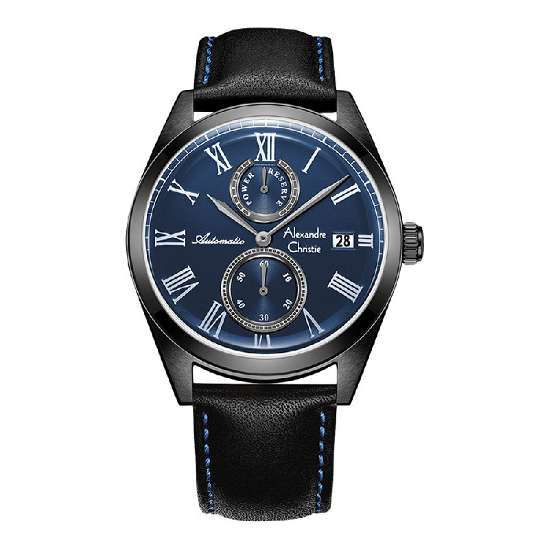 JAM TANGAN PRIA ALEXANDRE CHRISTIE AC 3040MA BLACK BLUE AUTOMATIC ORIGINAL