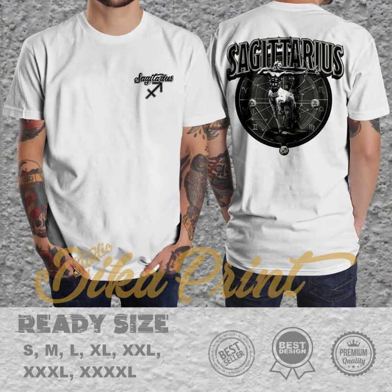 Kaos Zodiak Sagitarius Warna Putih