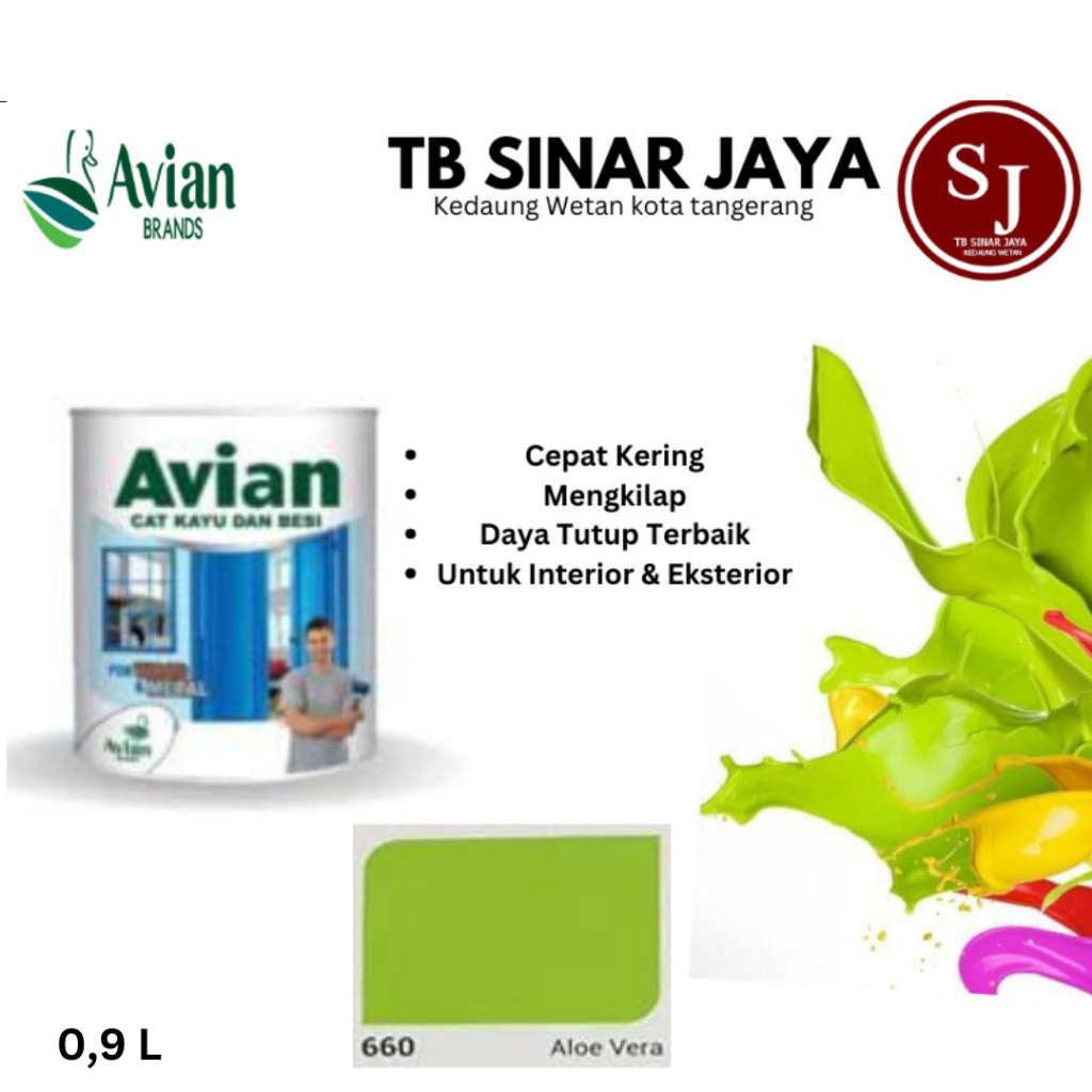 Cat Kayu dan Besi Avian 1kg / Cat Minyak Sintetis - 660 Aloe Vera