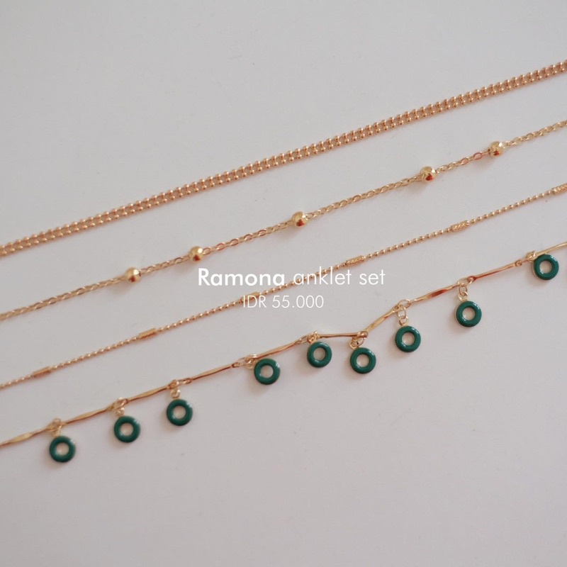 Ark.co - Ramona necklace &amp; anklets (basic &amp; daisy &amp; donut) kalung gelang kaki colorful bunga beads lingkaran