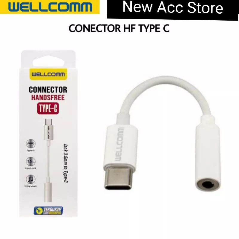 CONECTOR WELCOME HF JACK 3.5MM TO IPHONE ,TO TYPE C