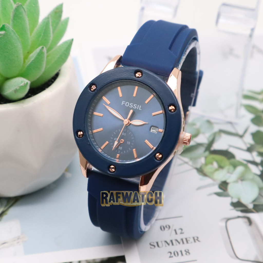 Jam Tangan Wanita Mewah Elegant Strap Rubber Tanggal Aktif F1