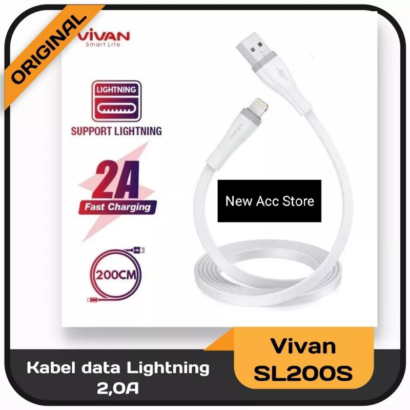 KABEL DATA VIVAN PANJANG 200 CM 2,4 A FAST CHARGING FOR MICRO USB,FOR TYPE C ,FOR LIGHTENING