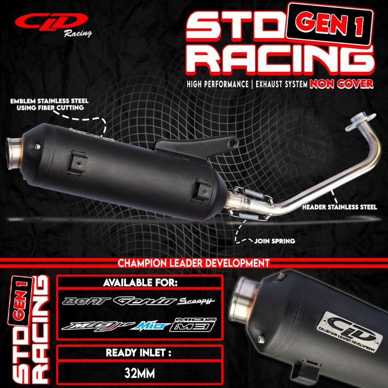 Knalpot Kenalpot CLD Standar Racing Gen 1 mio beat mio m3 scoopy Genio Mio J Beat Deluxe