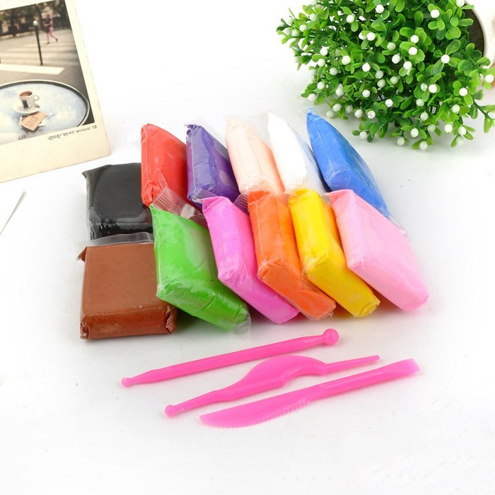 Polymer Clay Magic Clay Mainan Anak isi 12pcs,Mainan Anak Clay isi 12 Warna,Mainan Edukasi Clay Diy,