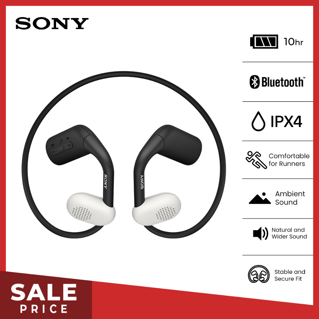 Off-ear Wireless Headphone Sony Float Run For Android &amp; IOS - Black SONY Original Headset