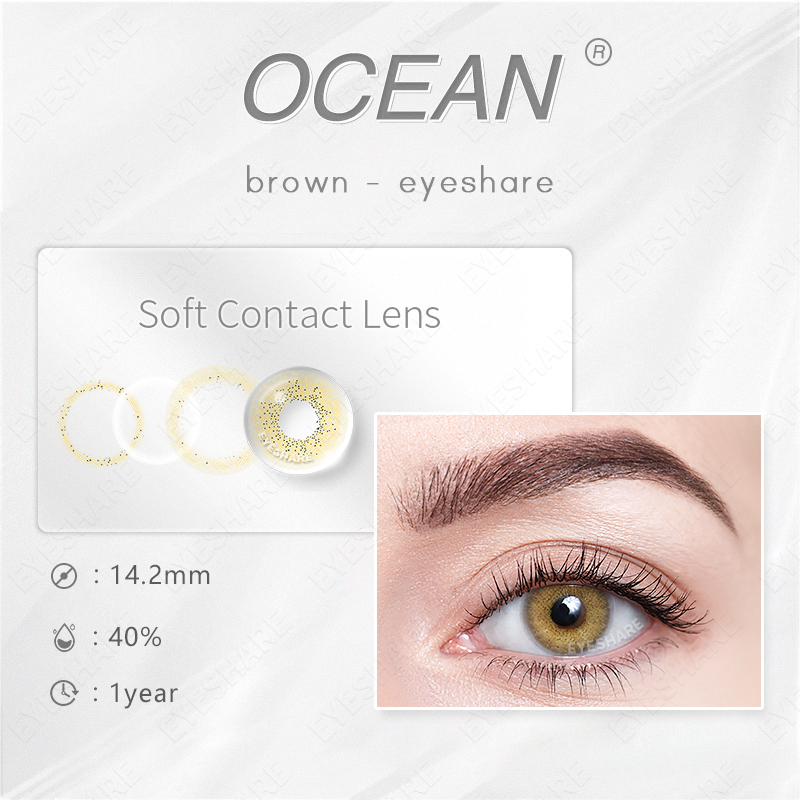 Softlens BROWN Lensa Kontak Warna Softlen Mata Normal Contact Lens 14.2mm