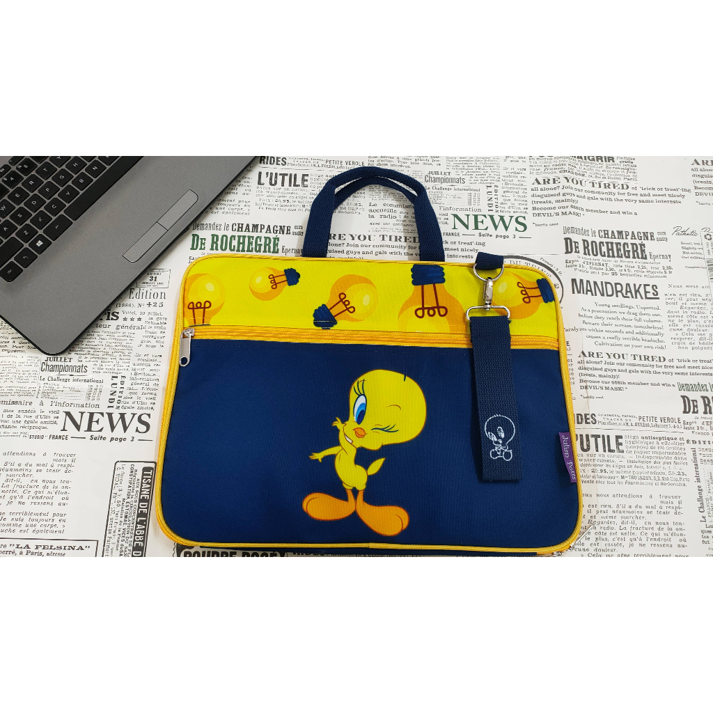 TAS LAPTOP JINJING / TENTENG KANVAS SERI TWEETY *LIMITED STOCK*