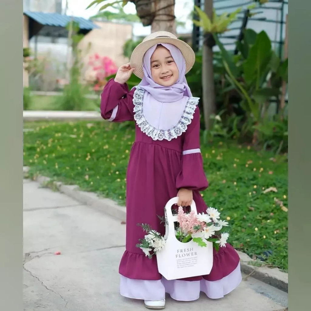 Promo Alesha Kids Baju Dress Anak Perempuan 7 8 9 Tahun Gamis Anak Terbaru 2023 Model Terbaru Gamis 