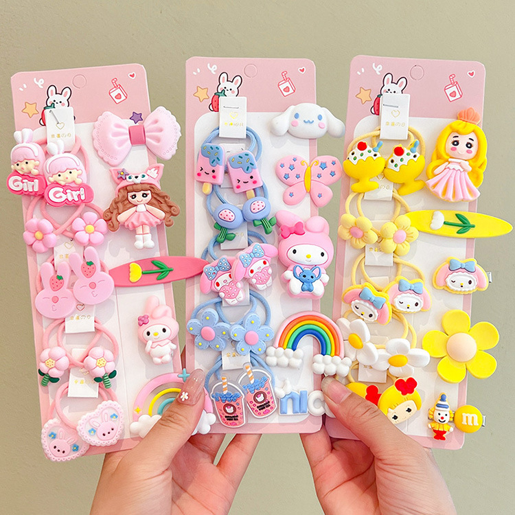 (ISI 15 PCS) Jepit Mix Boneka Korea Cute Girl / Jepitan Anak Perempuan Ikat Rambut Hair Pin Impor Import Kunciran babycinnamon