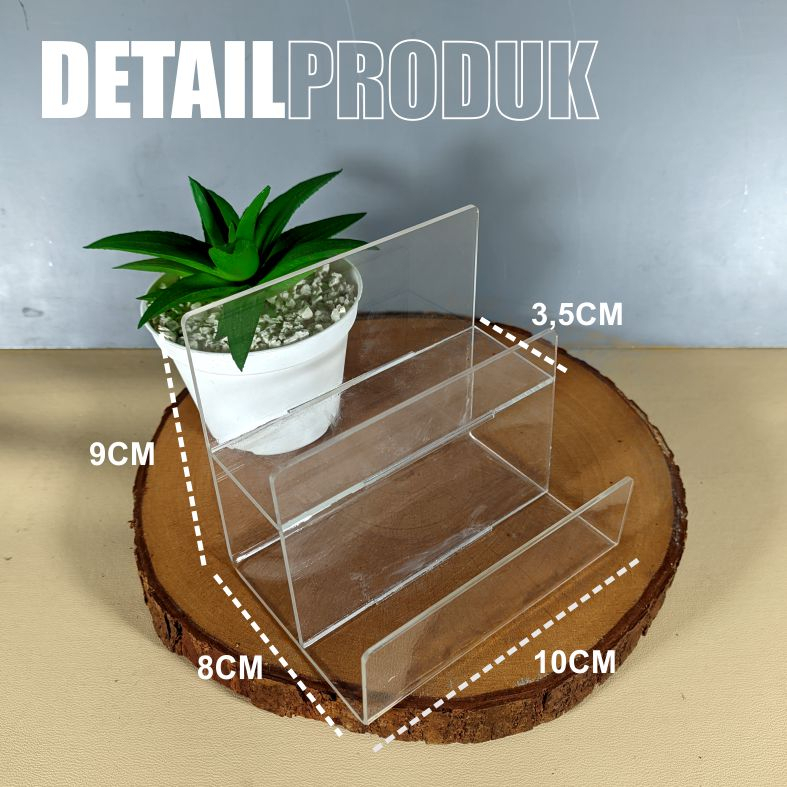 STAND DISPLAY DOMPET 2 TINGKAT AKRILIK BENING 2 mm