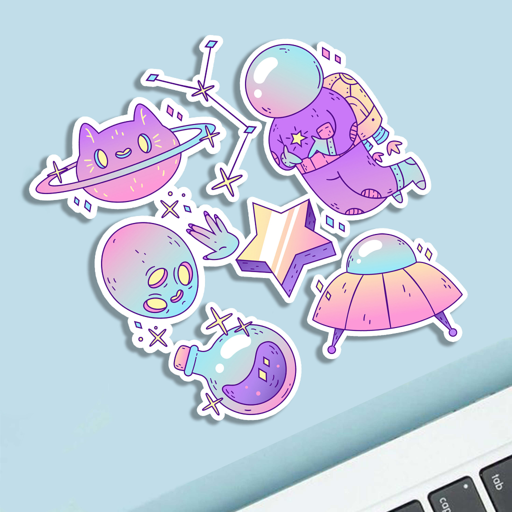 

Sticker Space Aesthetic Stiker Waterproof (7pcs)