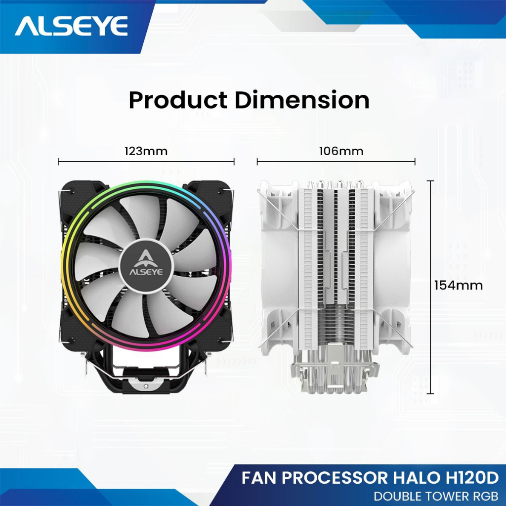 Fan Processor Double Tower with ARGB Alseye HALO H120D