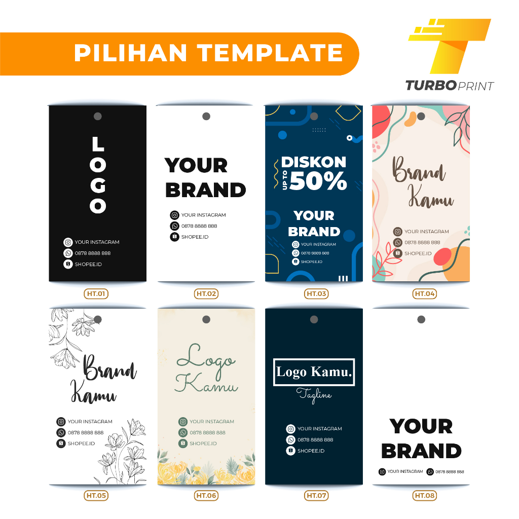 Cetak Custom Label Hangtag Baju - Hang Tag Pakaian - Hang Tag Nama Custom - Label Baju Premium (Free Template Design)