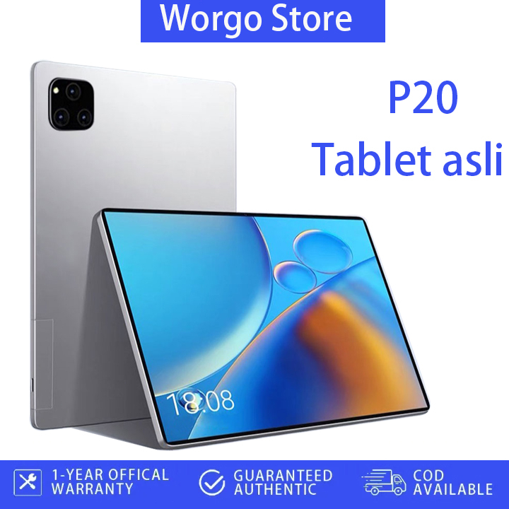 Tablet PC Tab P20 Baru 12GB + 512GB Tablet Android Layar Full Screen Layar Besar Wifi 5G Dual SIM Tablet Untuk Anak Belajar,