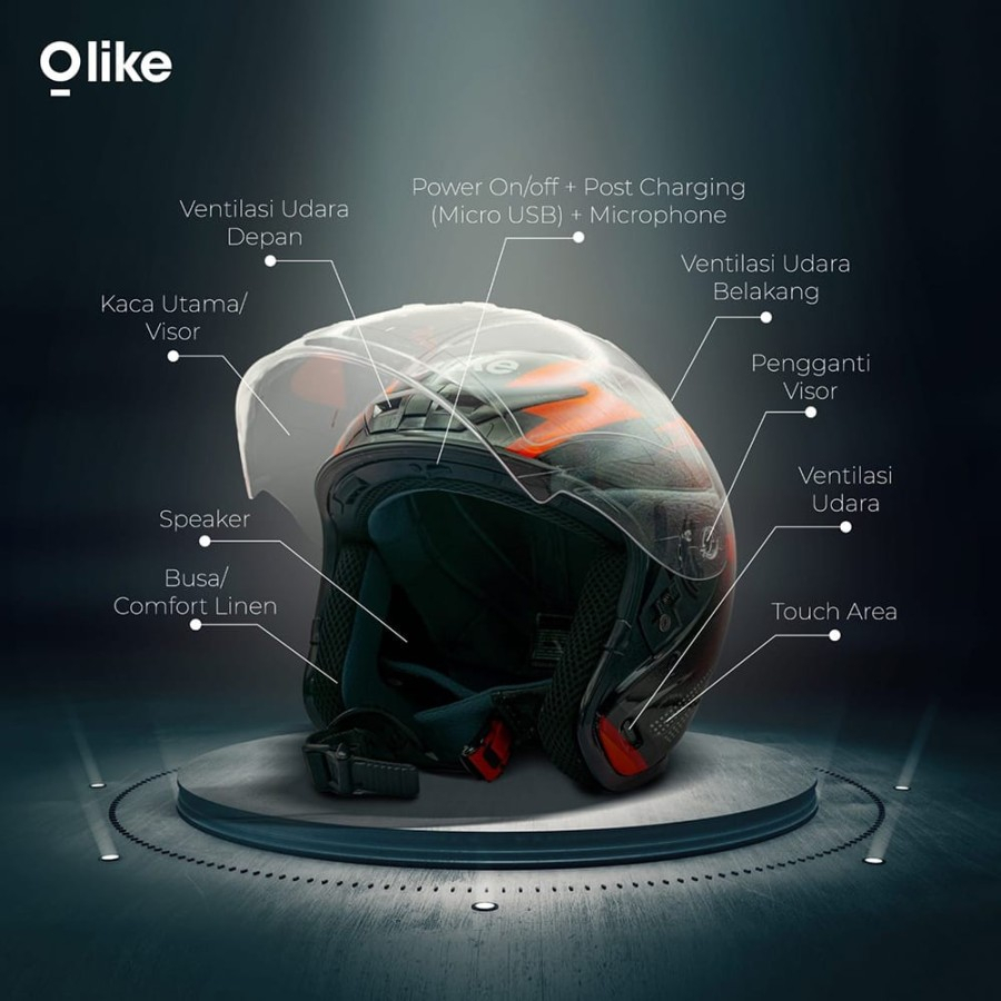 Olike TA-H1 Rider Bluetooth Helmet Music &amp; Phone Call With Microphone