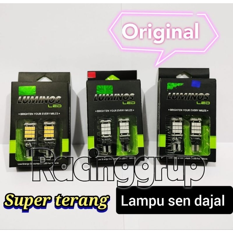 ORIGINAL MEREK LUMINOS LAMPU MOTOR MOBIL T15 45 LED LAMPU SEIN DAJAL SEN DAJJAL SUPER BRIGHT LAMPU KOTA LAMPU SEIN LAMPU SENJA SANGAT TERANG VARIASI