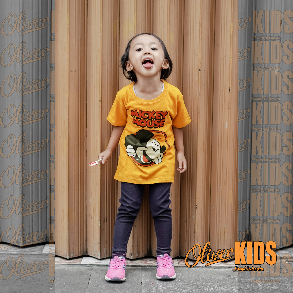 Baju Kaos Anak Cewe Cowok 1-8 Tahun KaosAnak Bahan Katun Combed Original Oliverkids Kaos Anak Perempuank