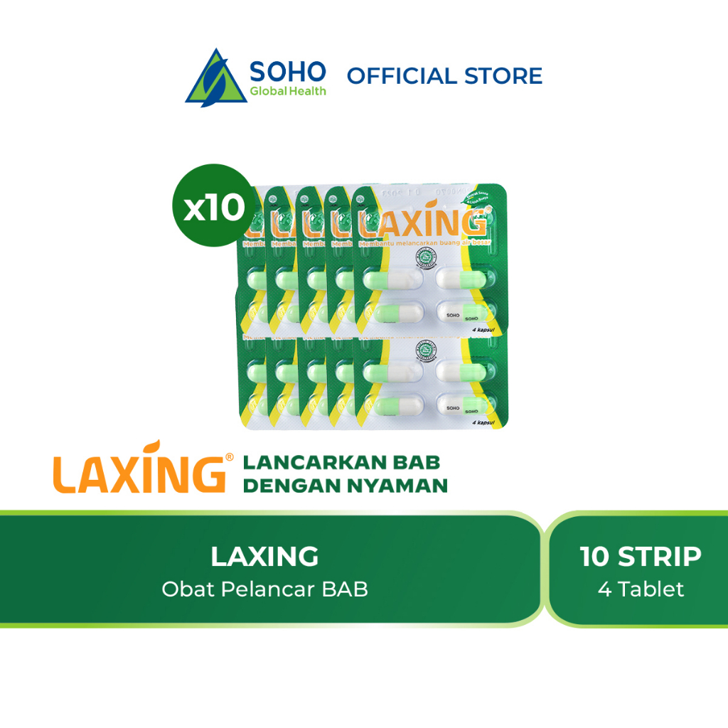 Laxing Obat Pencahar / Sembelit / Konstipasi 10 strip / Mencret- 40 kapsul