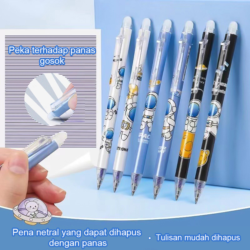 

pulpen bisa dihapus\pena bisa dihapus\pulpen hapus desain astronot warna biru alat tulis siswa-AT