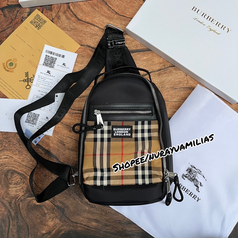 Tas pria burberry import premium tas selempang pria wanita branded tas selempang burberry