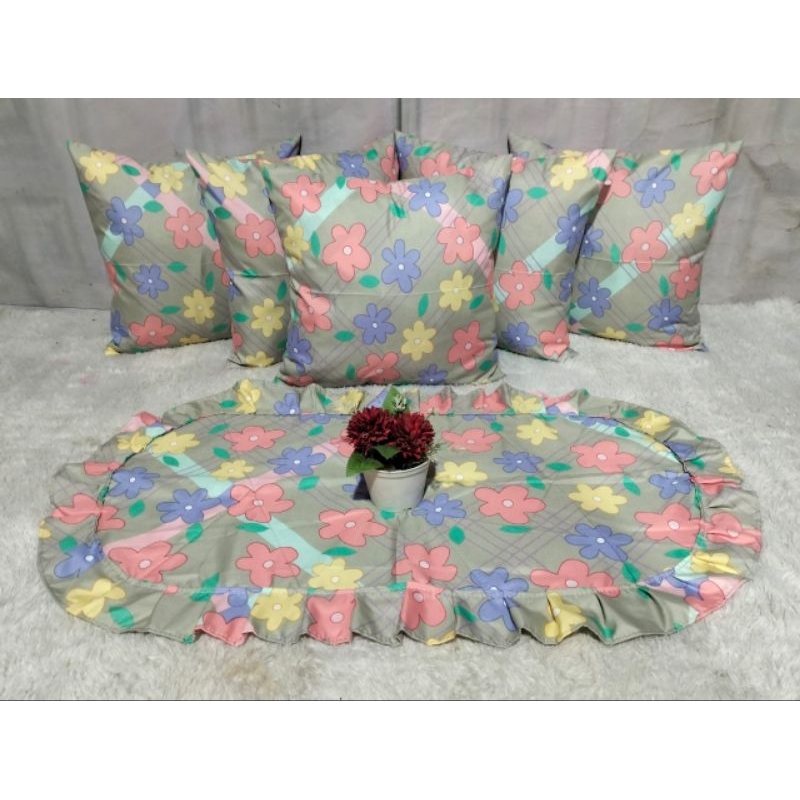 SARUNG BANTAL SOFA SET Taplak meja jumbo bulat