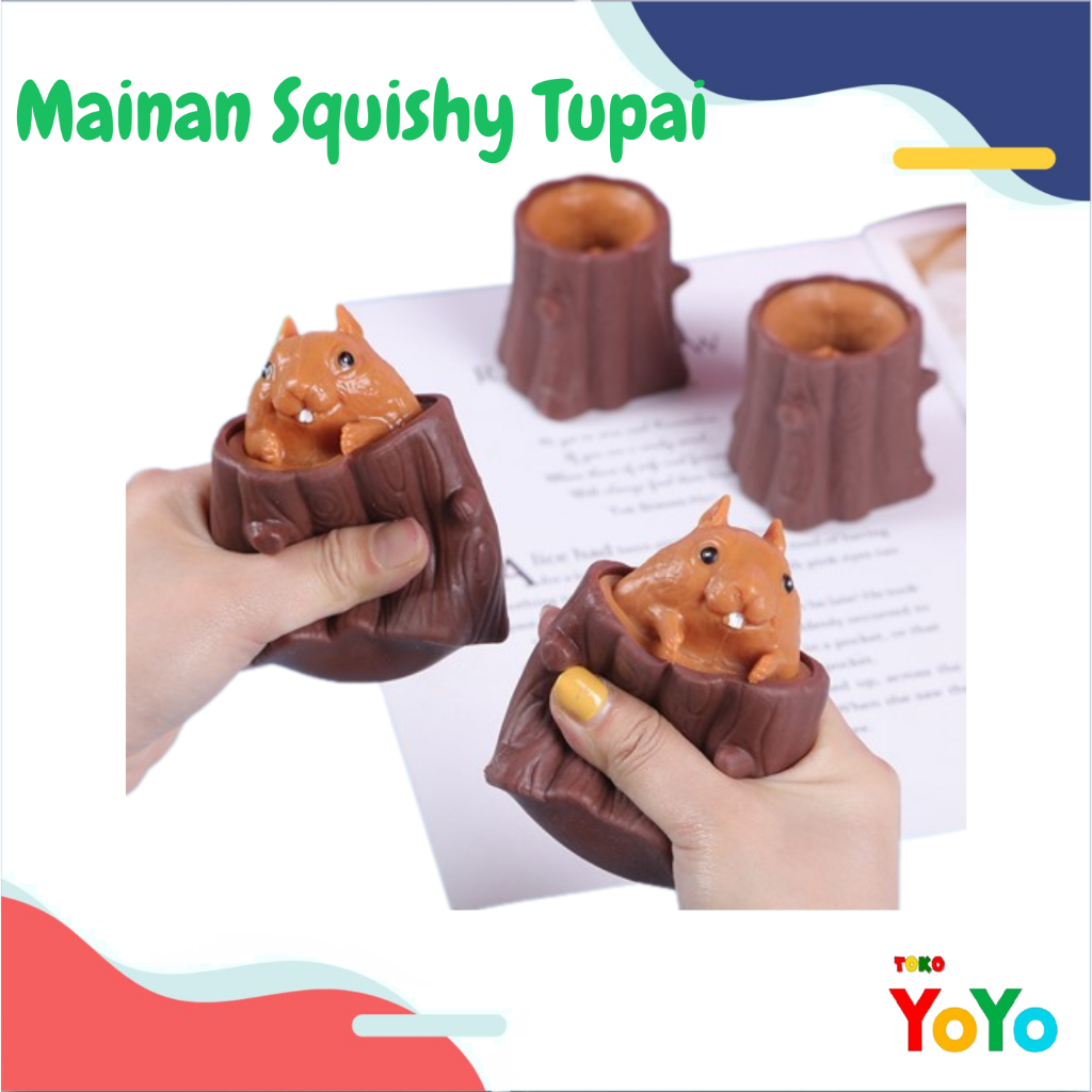 TokoYoyo Mainan Squishy Tupai Karet Silikon Penghilang Stress Pop It