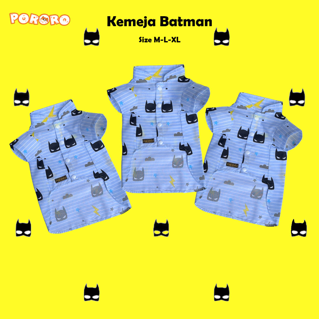 Pororo - Kemeja Kucing Motif Batman Lucu Murah Aksesoris Hewan