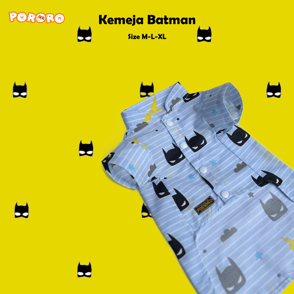 Pororo - Kemeja Kucing Motif Batman Lucu Murah Aksesoris Hewan